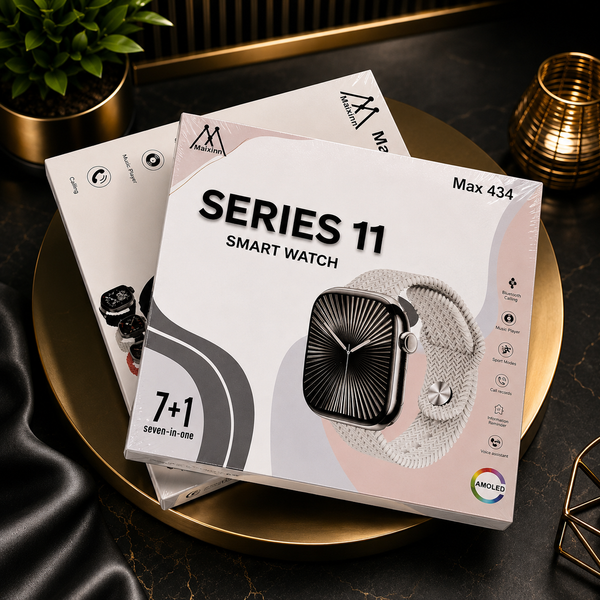 Maxixin Max 434 Series 11 Smart Watch 7-in-1 Combo with Wireless Earbuds & 3 Straps