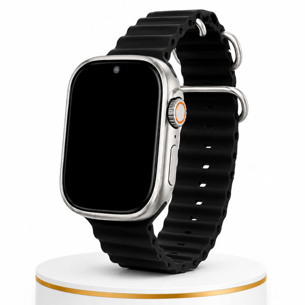 Ultra Smart Watch with Black Silicone Strap – Premium HD Display & Modern Design